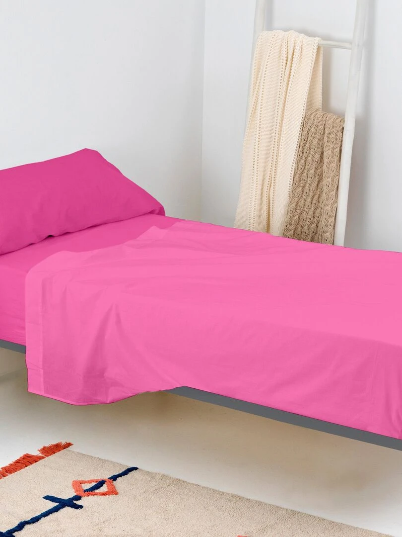 Drap housse Basic "Happyfriday"   Rose fushia