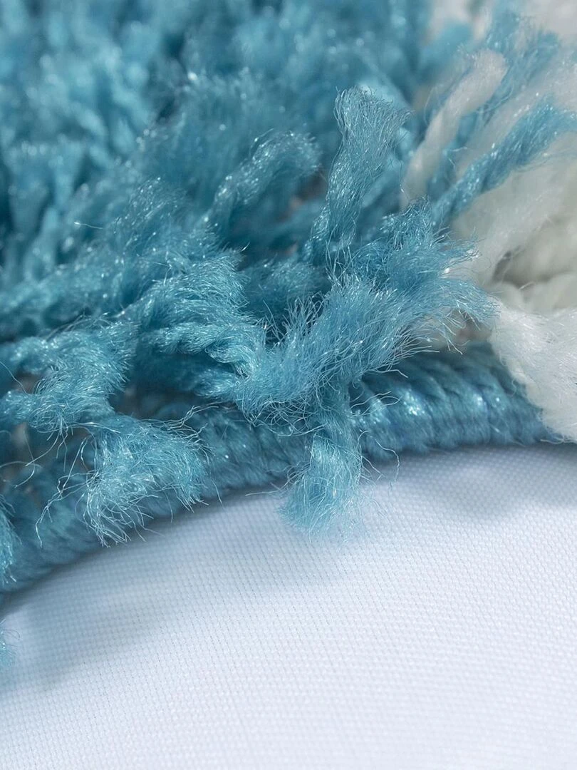 Tapis shaggy CARRÉ A OEKO TEX®   Bleu