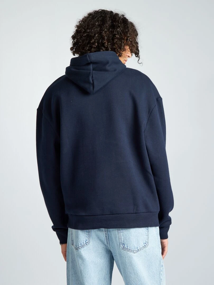 Sweat à capuche à motif   Bleu