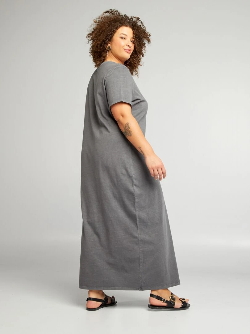 Robe t shirt effet délavé   Gris