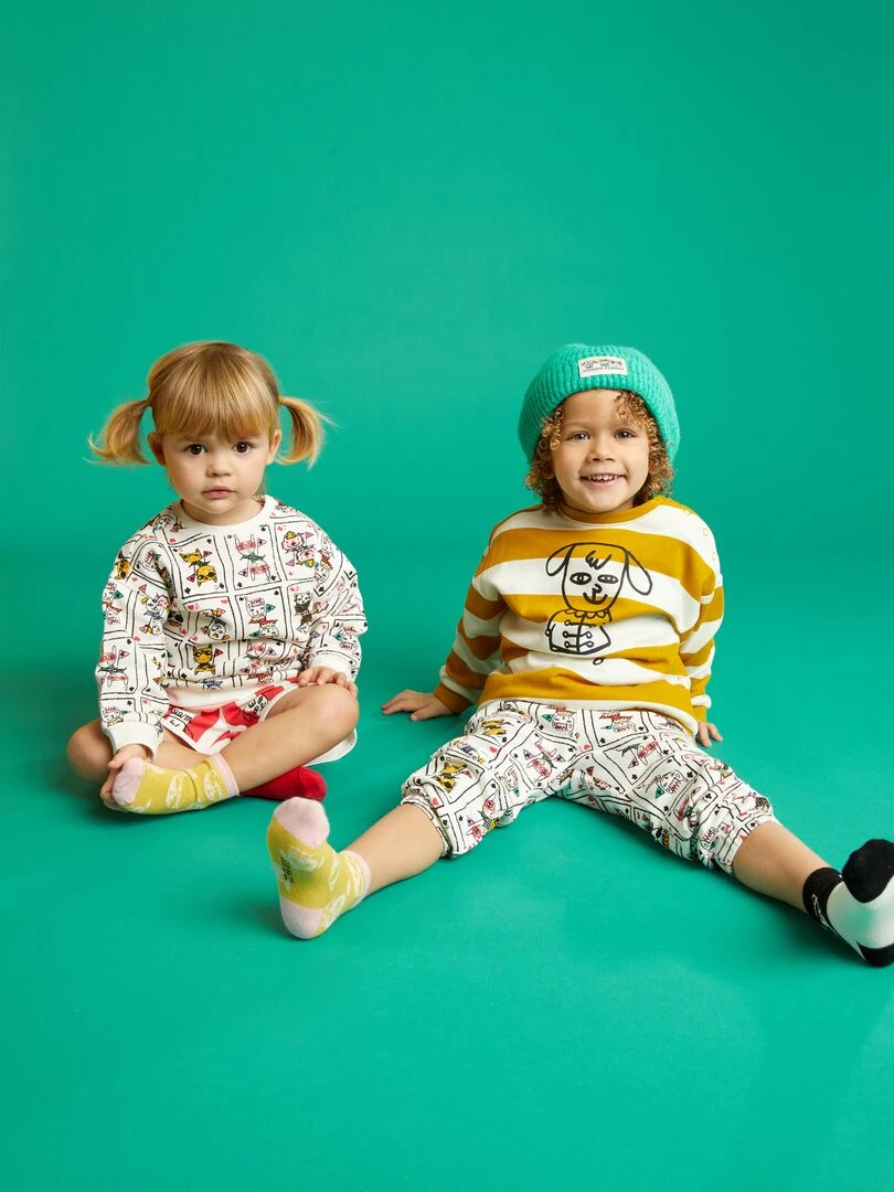 Sweat à col rond X Little Bad Wolf   Jaune/blanc