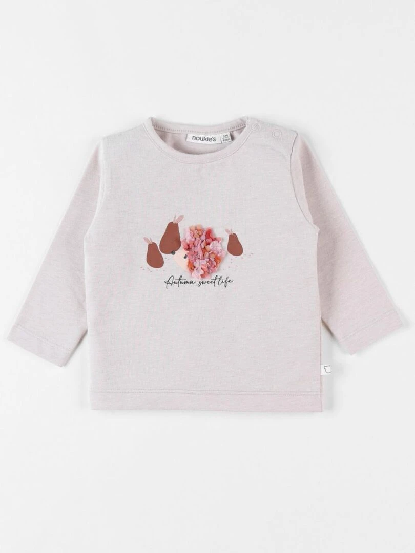 T shirt hérisson  chiné   Noukie's   Beige