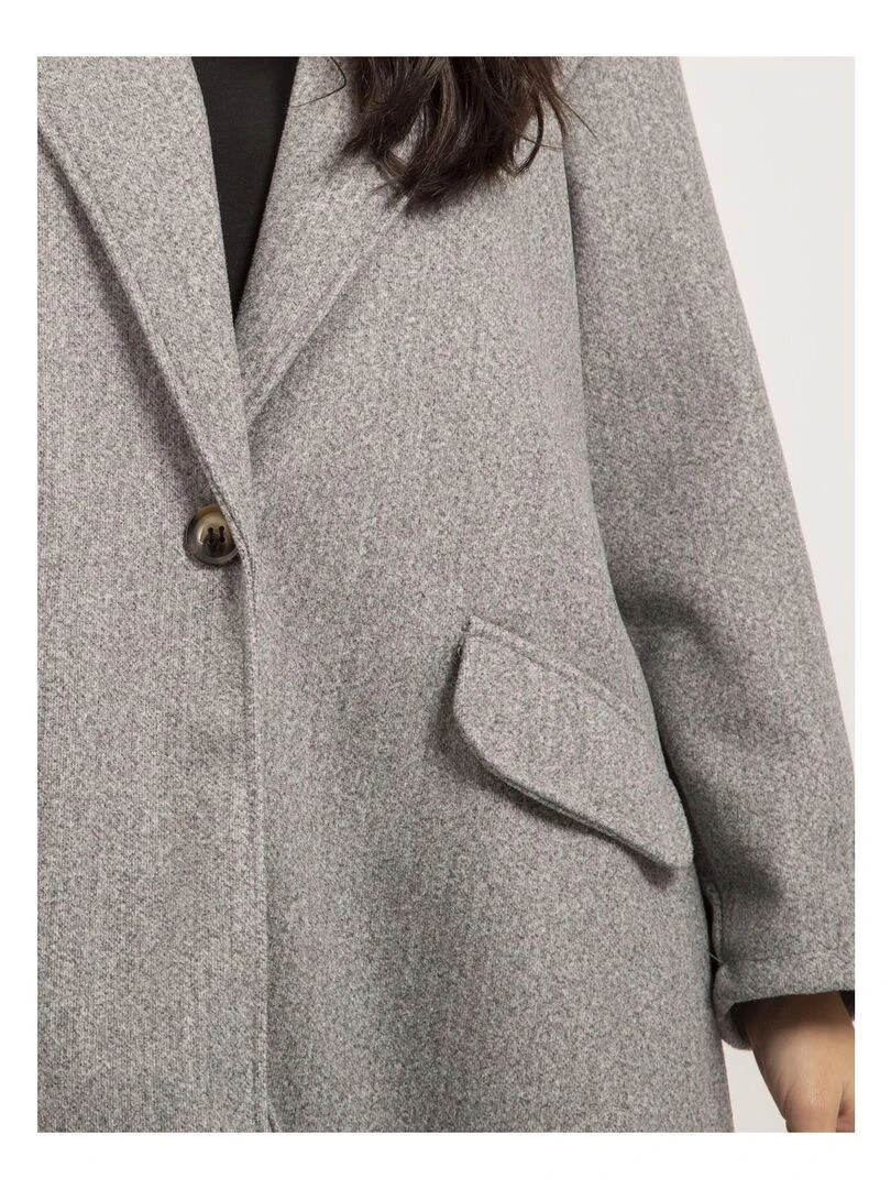 Manteau mi long plissé ULBAD Gris