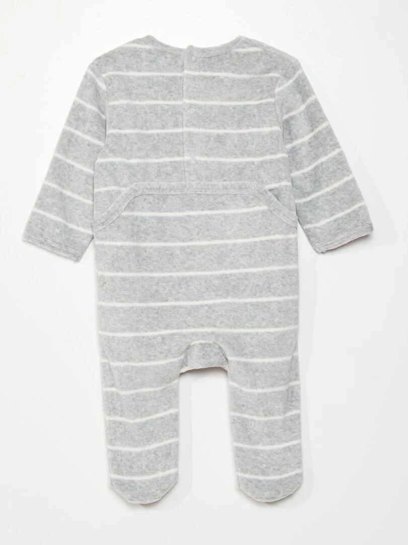 Pyjama dors bien en velours   Gris 'chat'