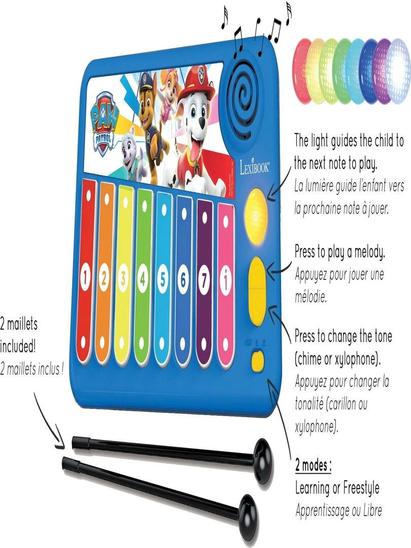 Xylo fun Xylophone Pat' Patrouille Avec Apprentissage Lumineux De La Musique N/A
