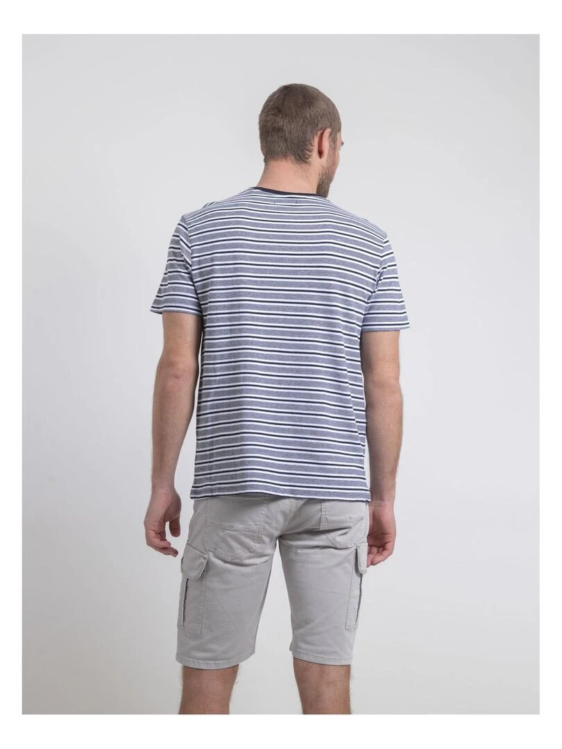 T shirt col rond rayures NELORENZO Bleu marine