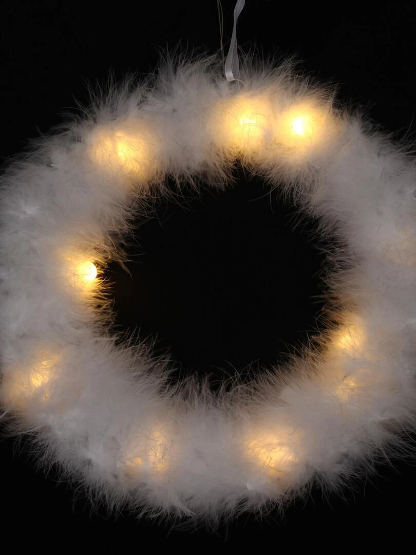 Couronne lumineuse a plume Blanc
