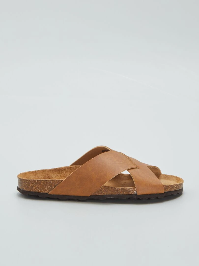 Sandales à brides croisées Camel