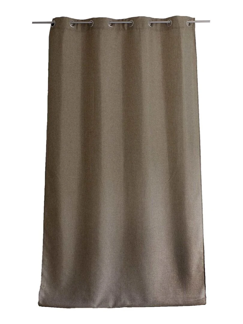 Rideau uni avec œillets ronds Taupe