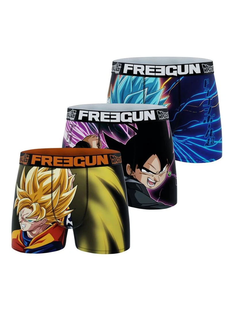 Lot de 3 boxers Dragon Ball Super Freegun Noir