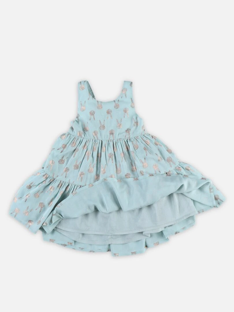 Robe à fines bretelles avec lapin lurex   Noukie's   Bleu