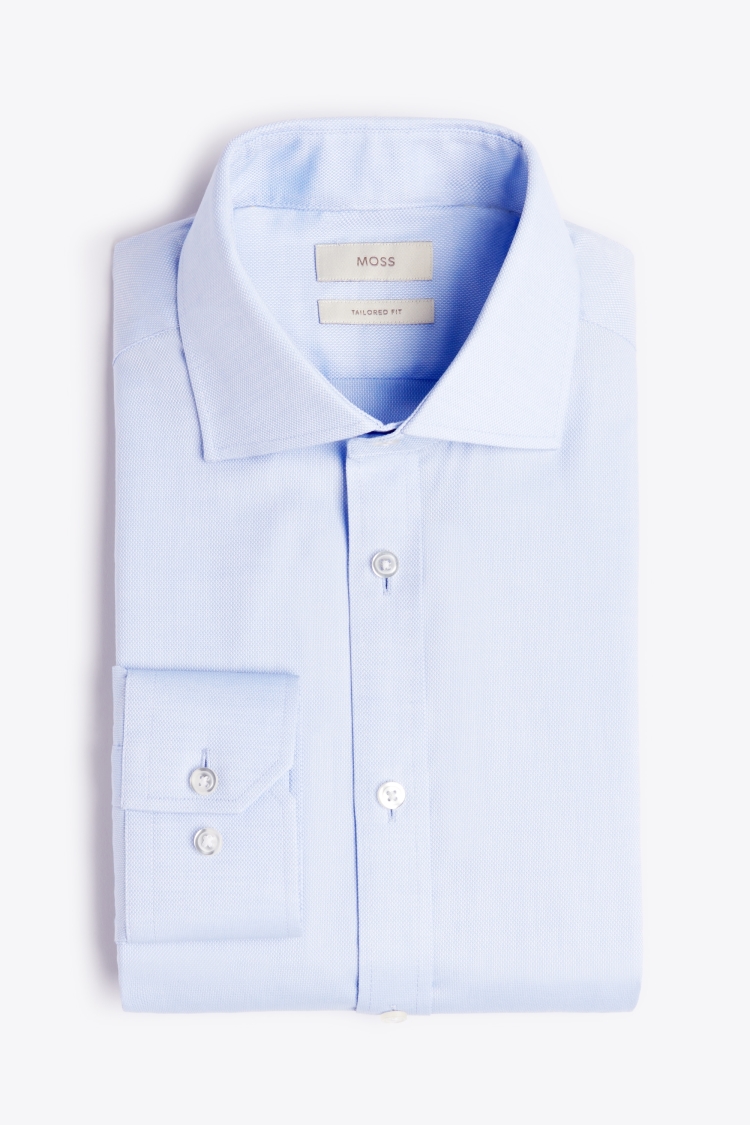Tailored Fit Sky Dobby Stretch Shirt   Buy Online at Moss