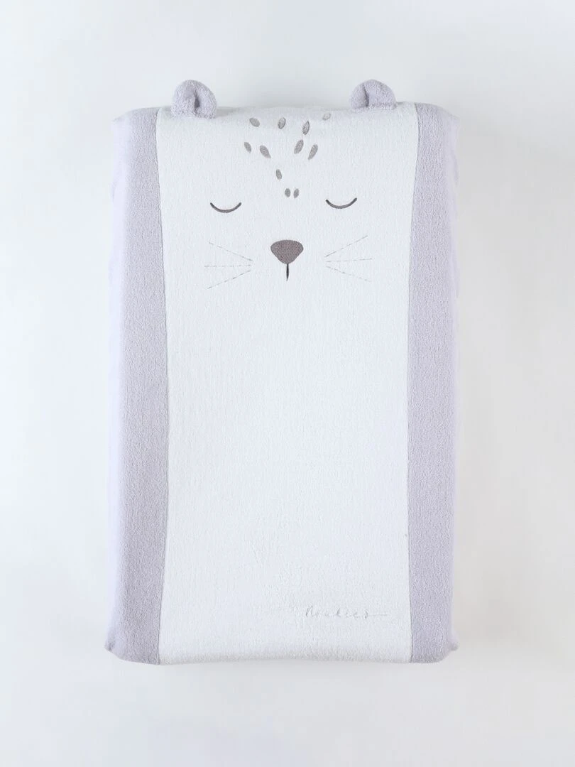 Matelas à langer avec housse élastique en éponge écru/gris clair Blanc