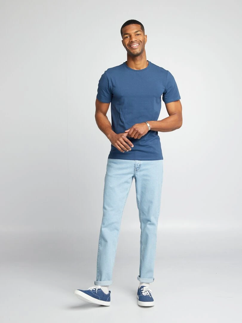 Tee shirt uni Muscle fit Bleu marine