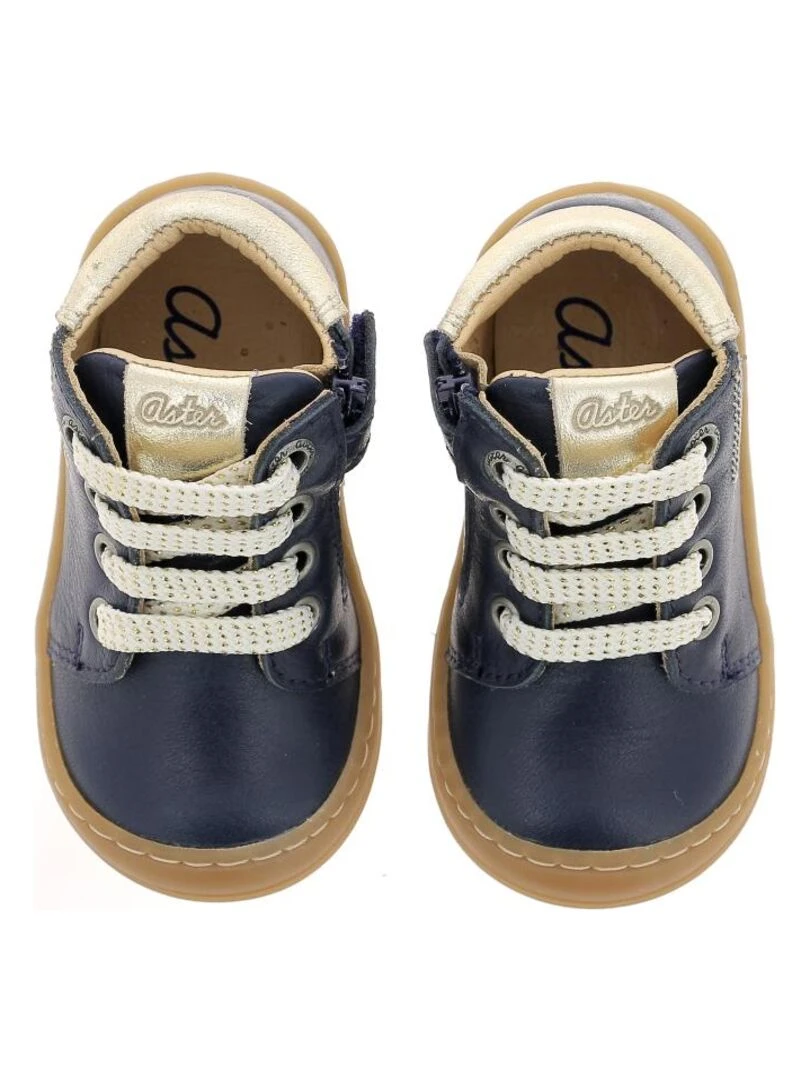 Bottillons Cuir Chyoso Bleu marine
