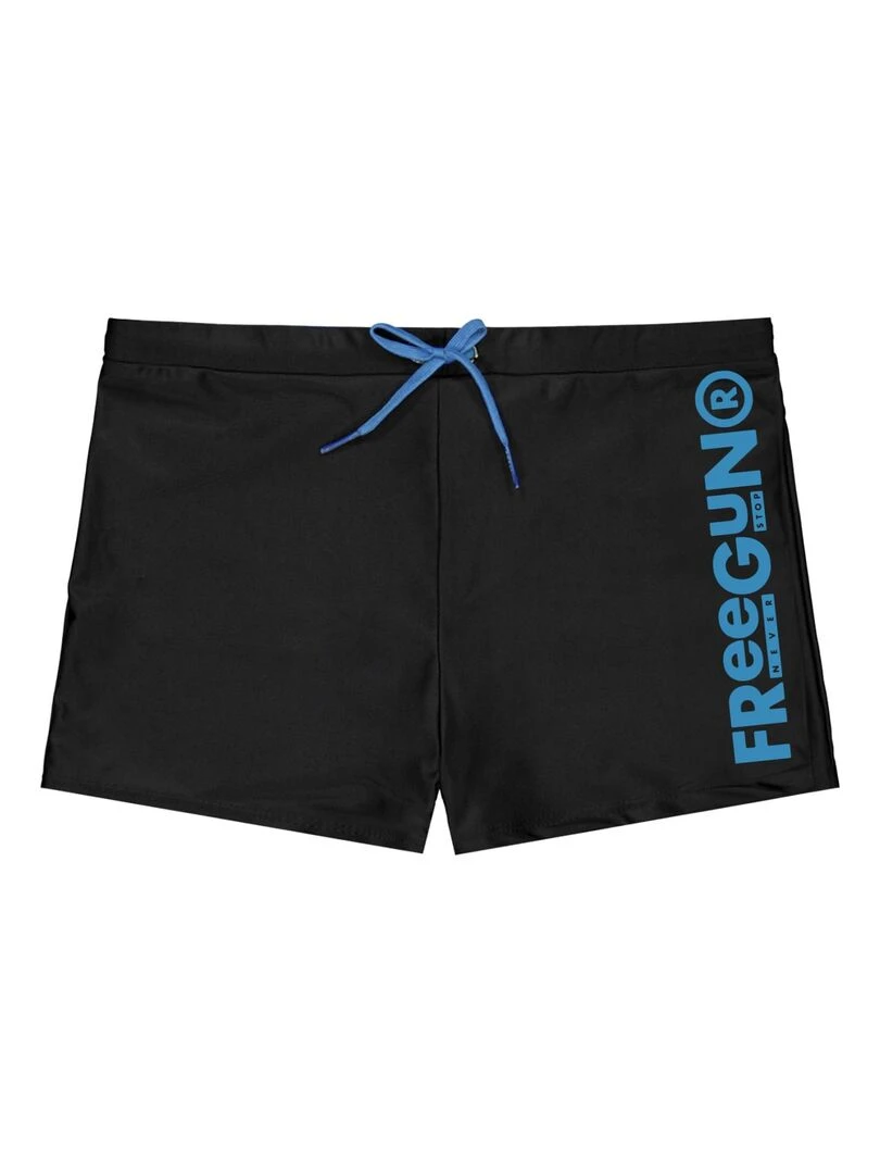 Shorty de bain homme uni avec logo rubber print couleur Freegun Noir