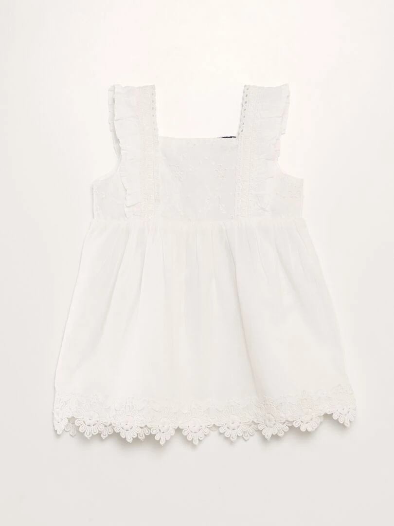 Robe avec broderies blanc