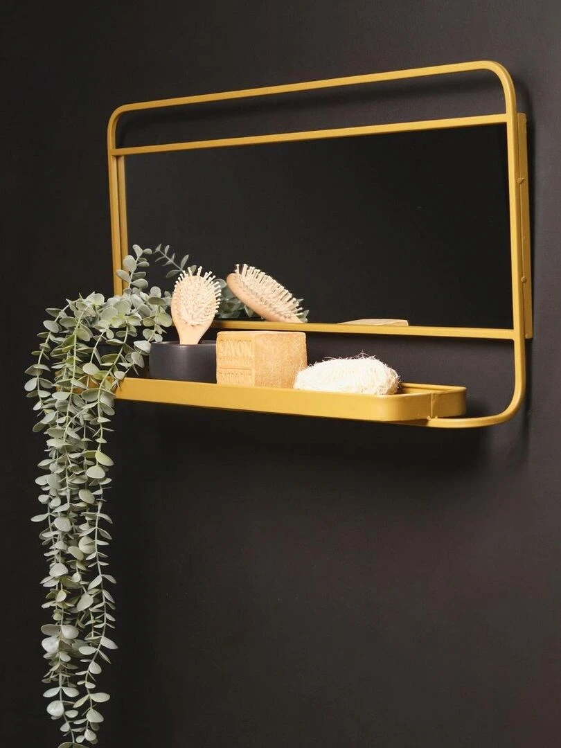 Grand miroir mural 'COZY' 'TODAY' Marron
