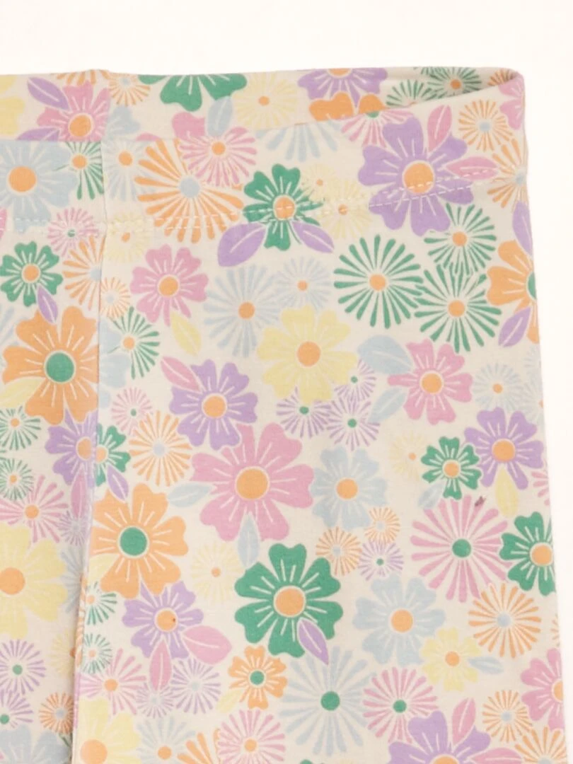 Legging 3/4 à taille élastiquée Blanc