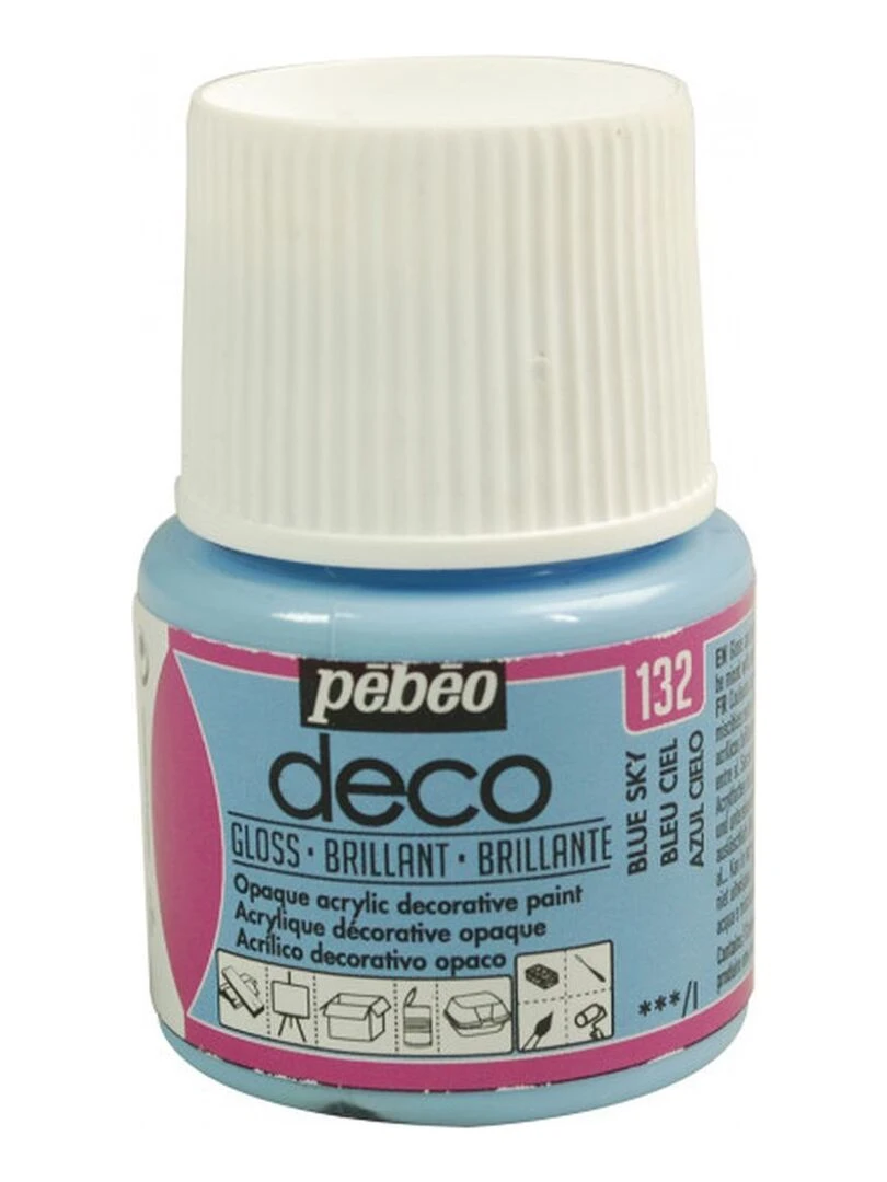 Peinture acrylique opaque brillante   Bleu ciel   45 ml   N/A