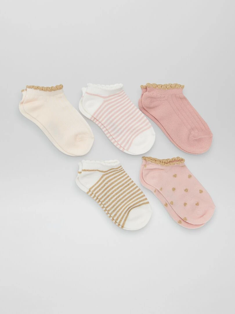 Lot de 5 chaussettes fantaisies Rose