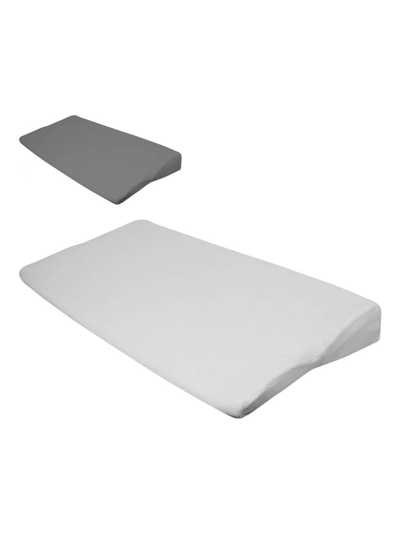 Lot de 2 draps housse 100% coton pour plan incliné Monsieur Bébé Blanc