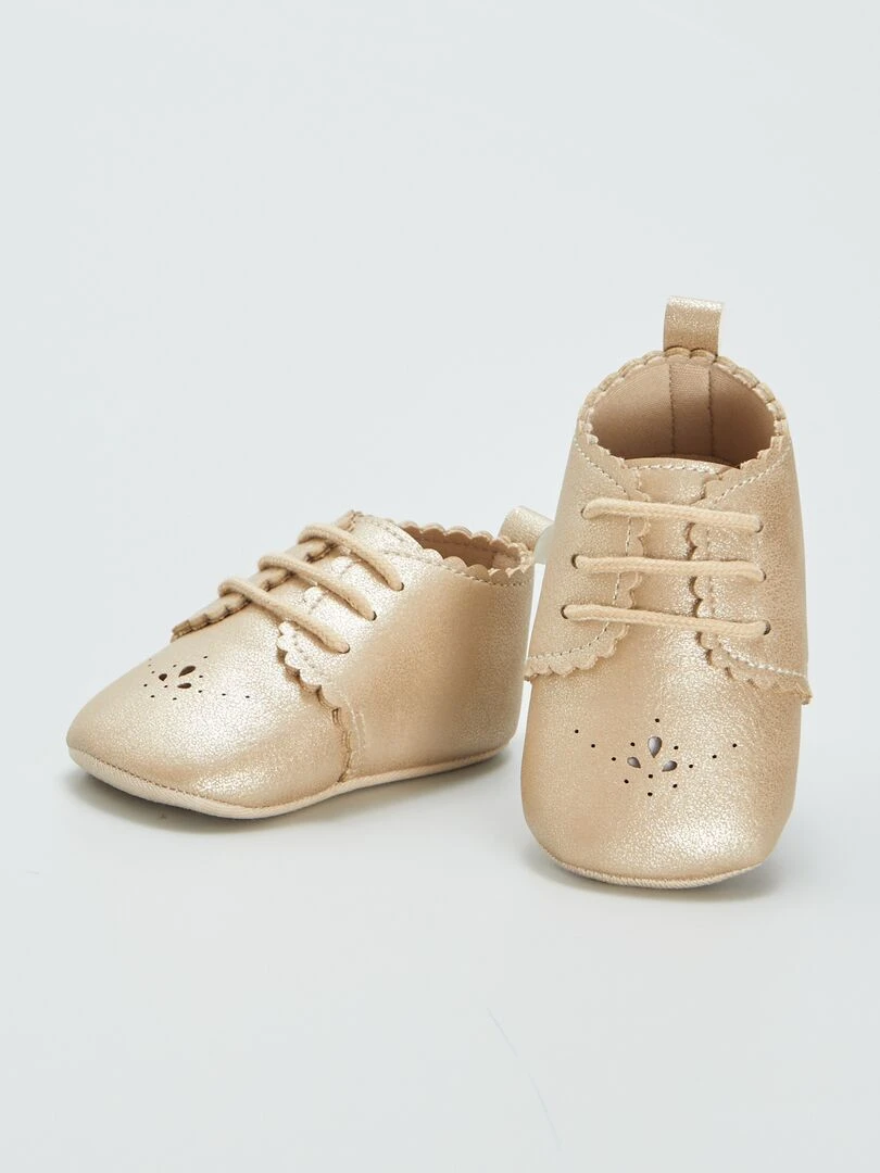 Chaussures derbies pailletées   Beige