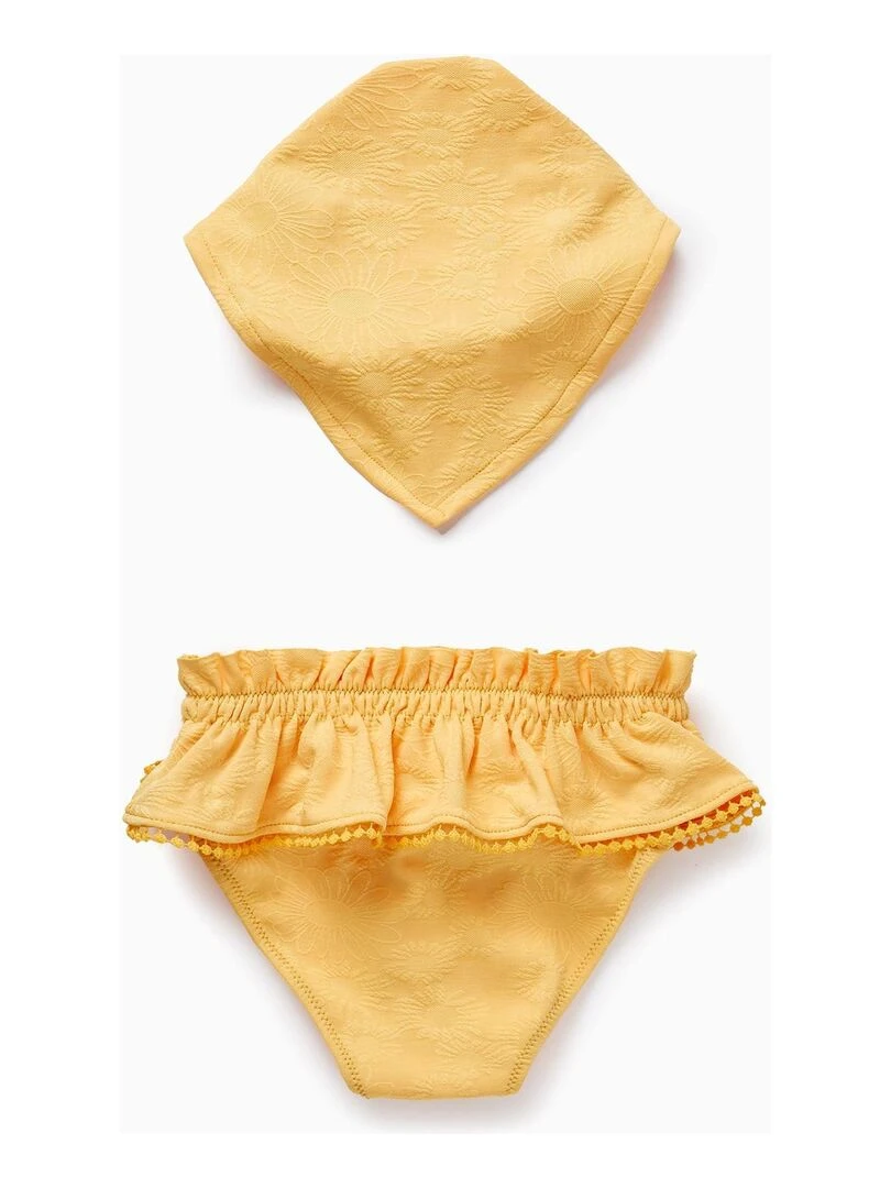 Culotte de Bain + Foulard pour Bébé Fille Jaune