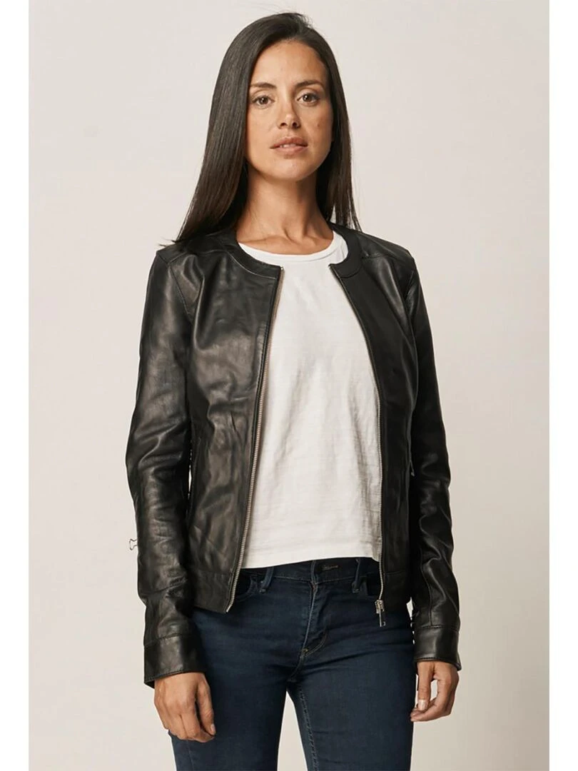 Lee Cooper Veste manches longues cuir regular fit BETTIE Noir