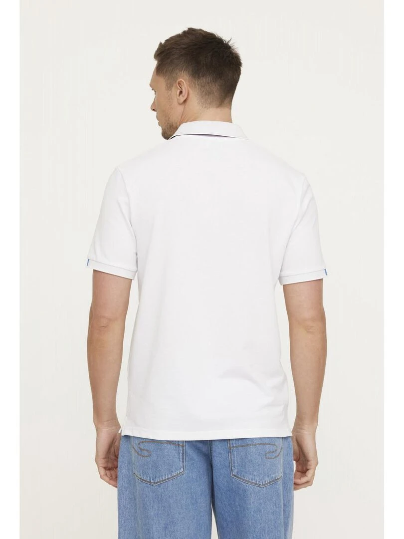 Lee Cooper   Polo manches courtes coton comfort BLUES   Blanc
