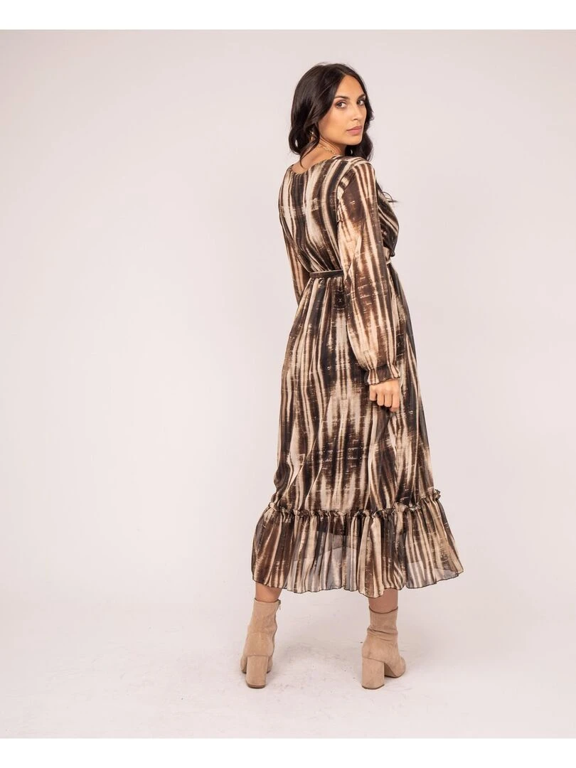Robe longue motifs IZAN Beige