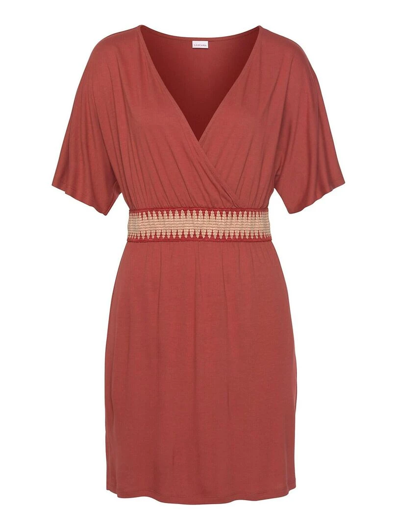 Robe estivale décolleté V Zick Zack   Bordeaux