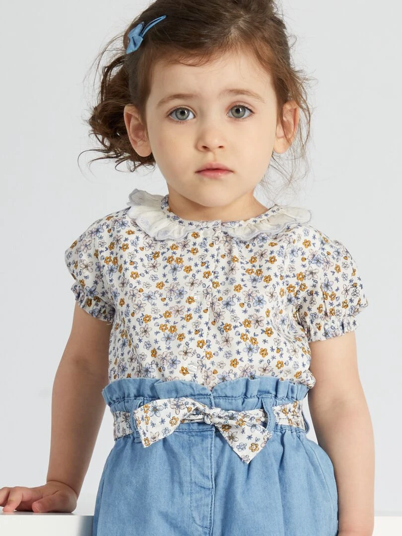 Blouse voile de coton et col claudine   Liberty