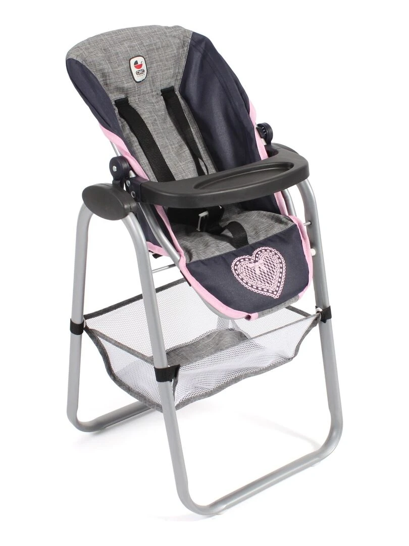 Chaise haute pour poupées bleu foncé anthracite rose N/A