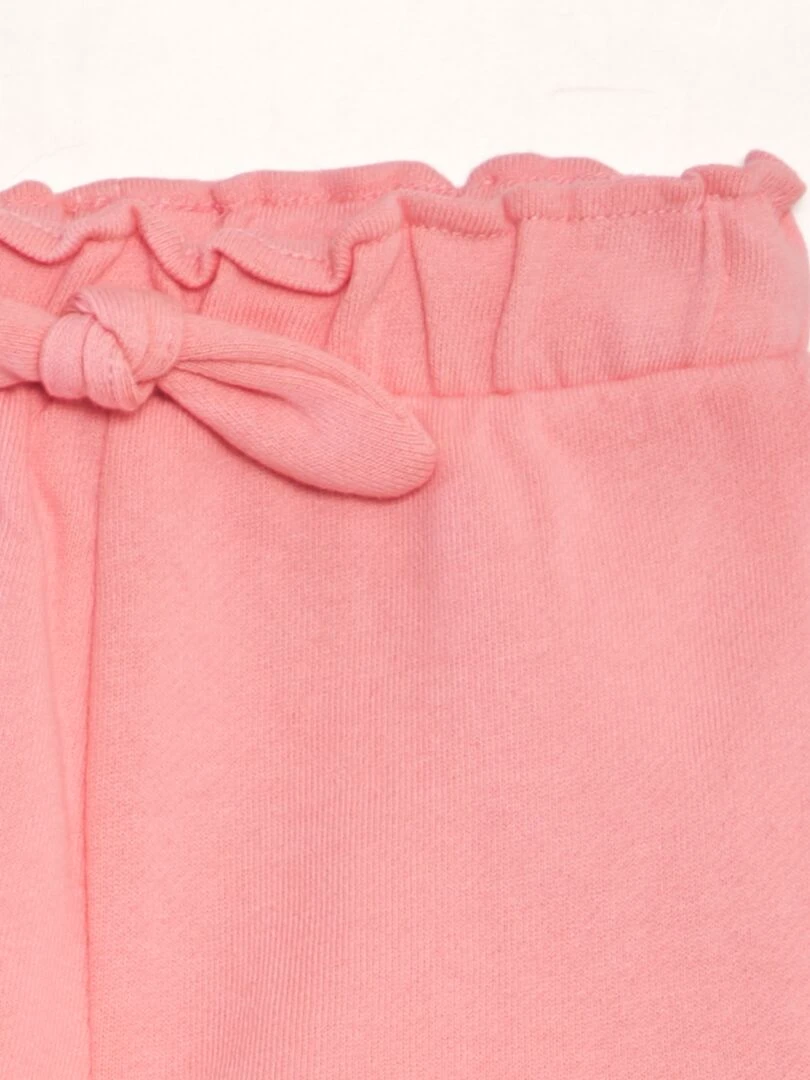 Short en molleton avec volants   Rose