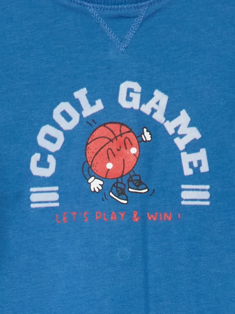 T shirt en jersey à manches courtes Bleu