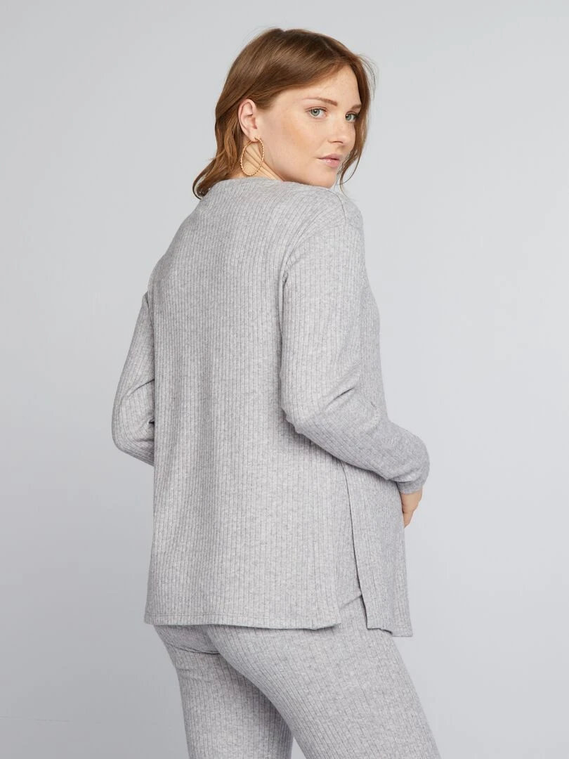Pull grossesse loose à col rond   Gris