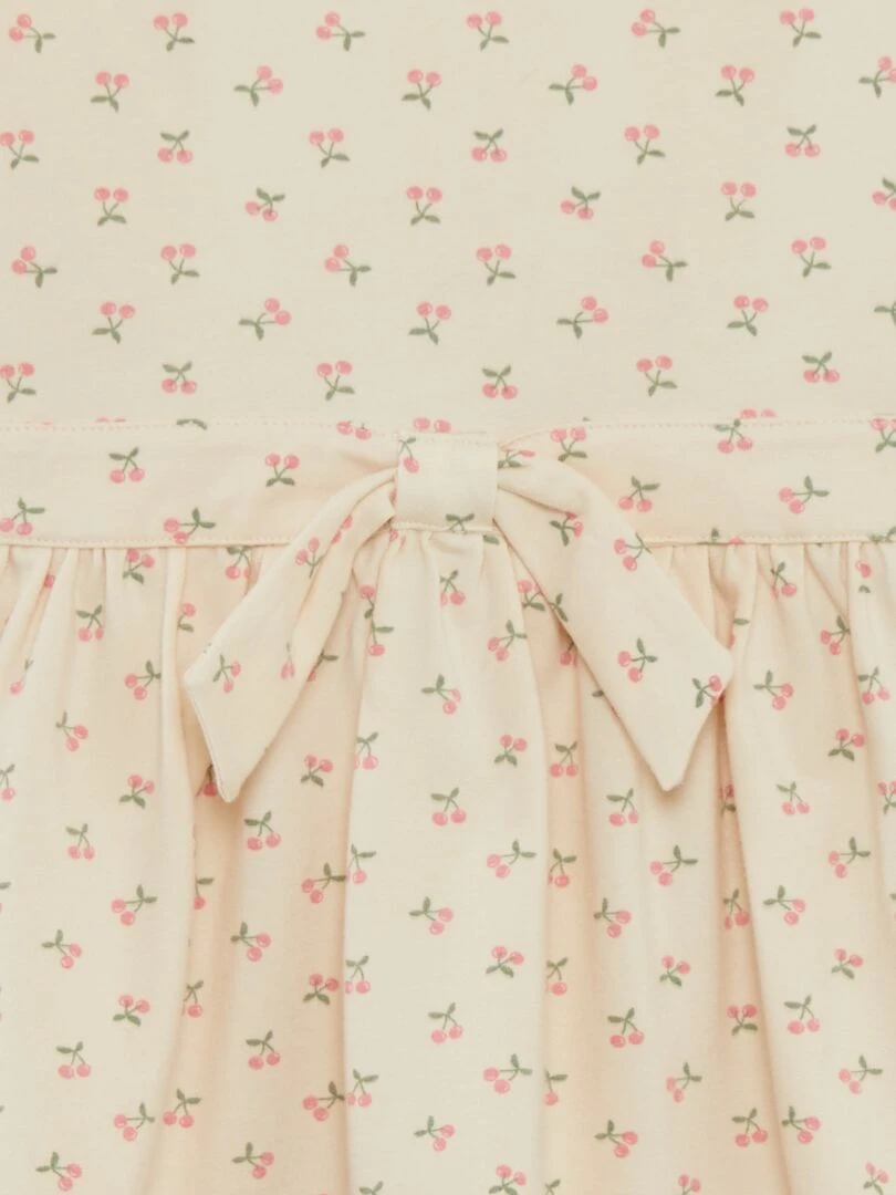 Robe évasée à nœud   Beige