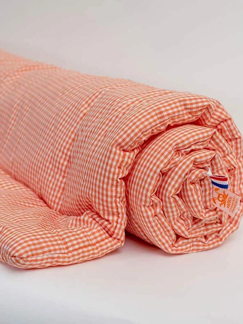 Edredon en Coton Bio Vichy   Orange
