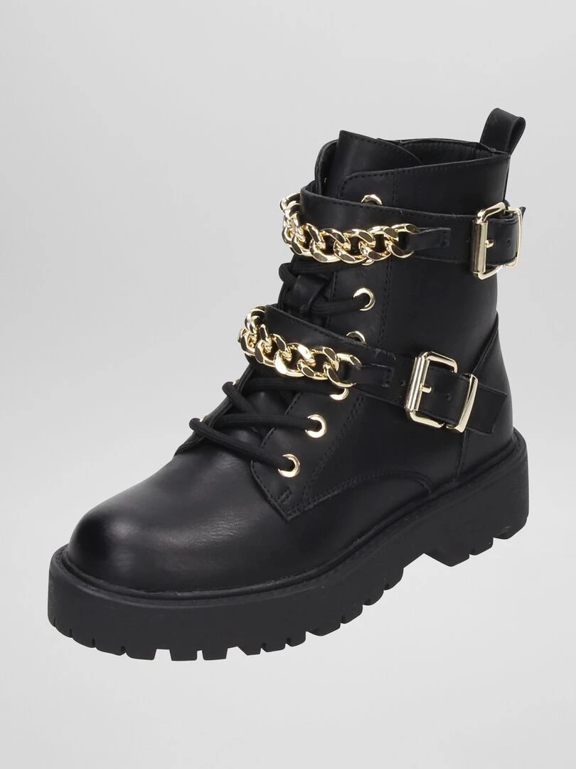 Bottines avec semelles épaisses Noir