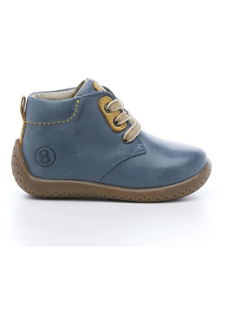 Bottillons Cuir Coboy Bleu