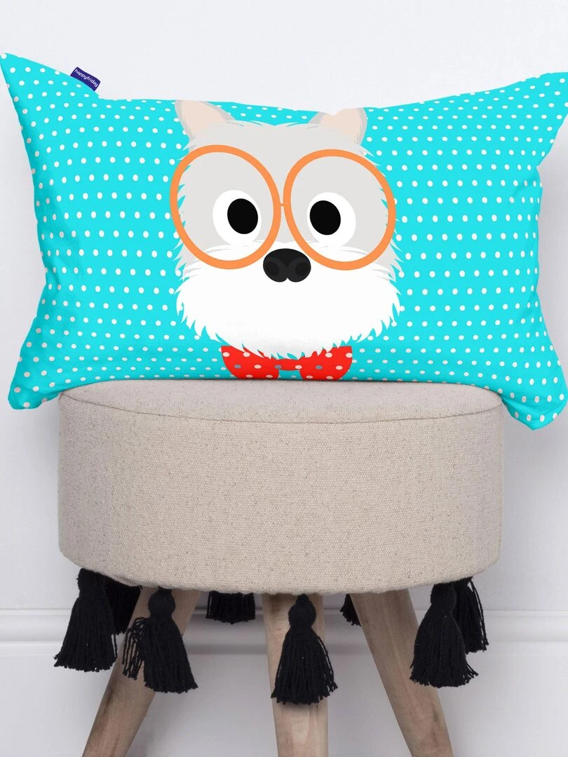 Housse de coussin Dogs "Happyfriday"   Blanc