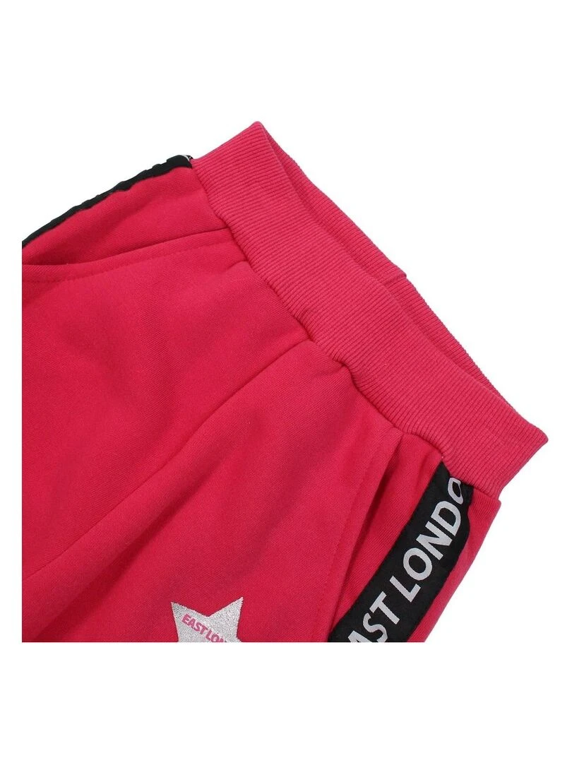 Lee Cooper   Pantalon De Jogging fille imprimé logo   Rose fushia