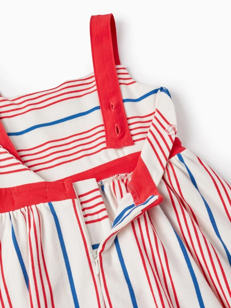 Robe Rayée À Bretelles Pour Fille manches courtes PICASSO   Beige clair