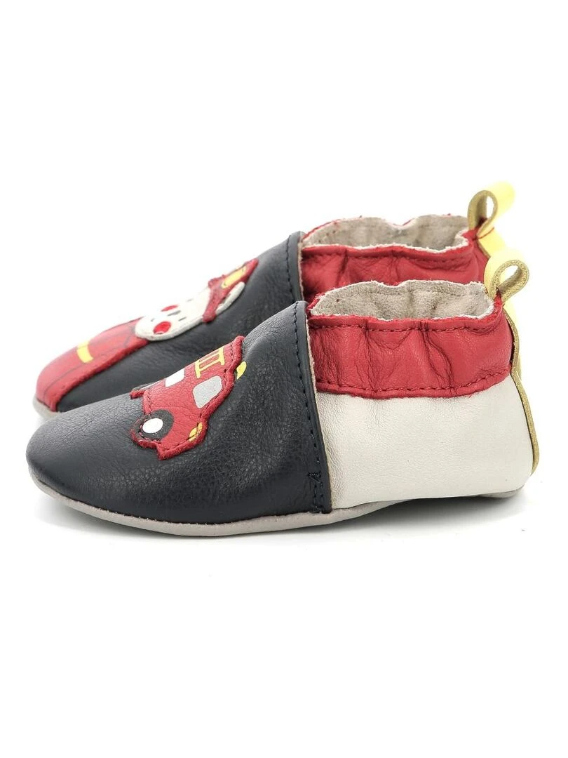 Chaussons Cuir Fireman Plg   Bleu marine