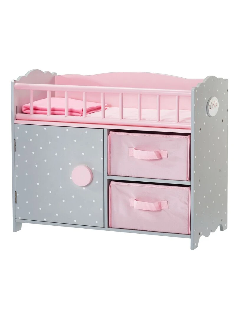 Lit berceau poupon poupée Polka Dots Princess bois avec rangement jeux TD 12390A N/A