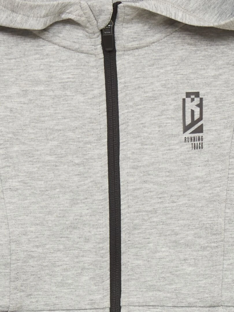 Sweat zippé à capuche Gris