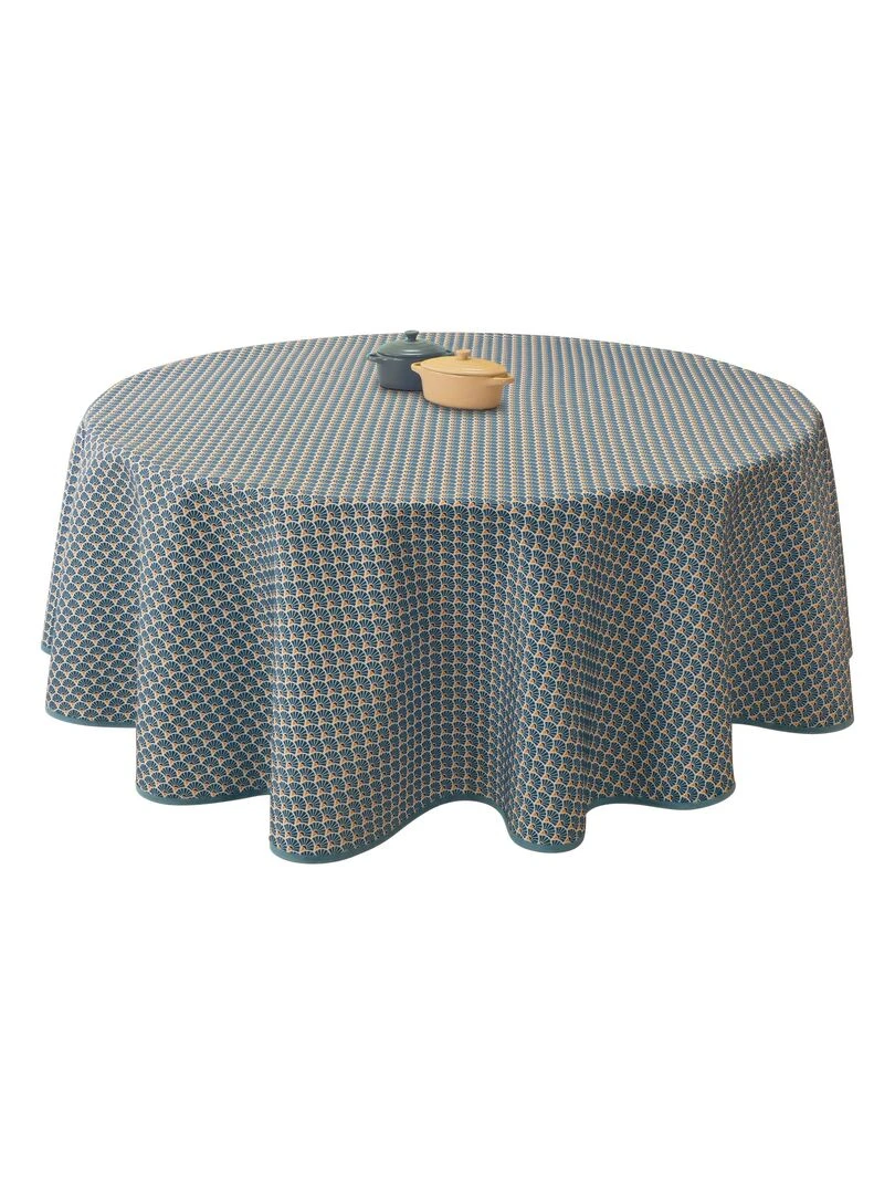 Nappe Anti taches Paon bleu foncé Ovale 150 x 240 cm Bleu foncé