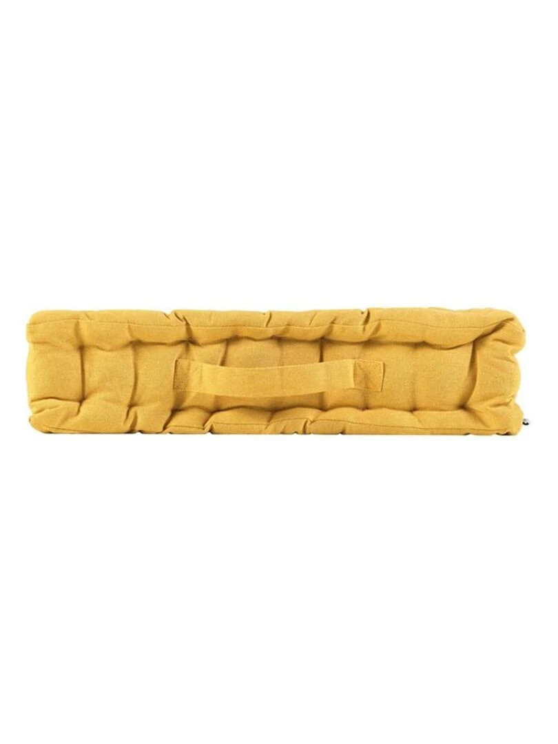 Coussin de sol 45x45 cm Panama miel coton Jaune