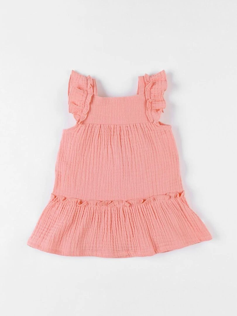 Robe évasée en mousseline de coton Noukie's Bleu